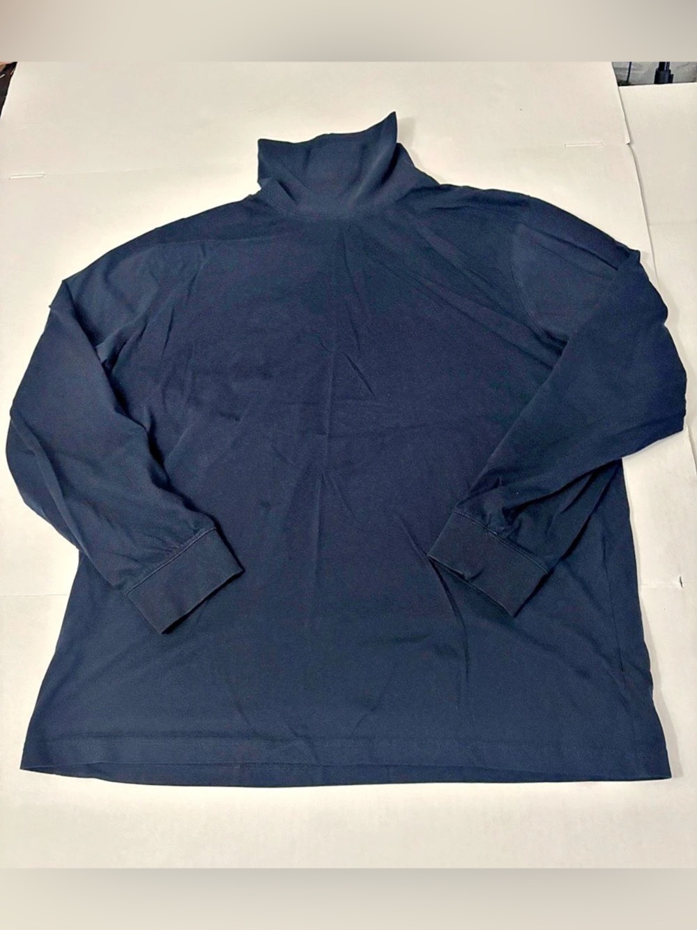 L.L.Bean navy blue long-sleeve mock neck shirt, Men XL